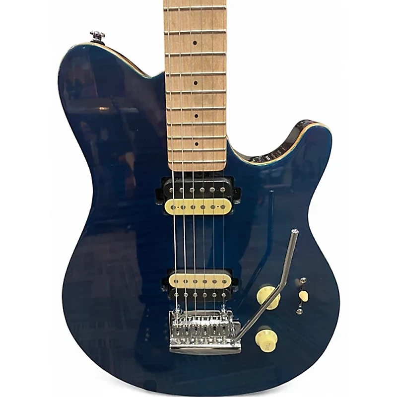 Used Sterling by Music Man Sub AX3 Axis Blue Solid Body Electric Guitar