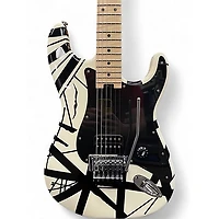 Used 2022 EVH Striped Series White with Black Stripes Solid Body Electric Guitar