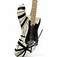 Used 2022 EVH Striped Series White with Black Stripes Solid Body Electric Guitar