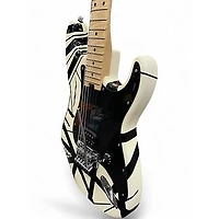Used 2022 EVH Striped Series White with Black Stripes Solid Body Electric Guitar