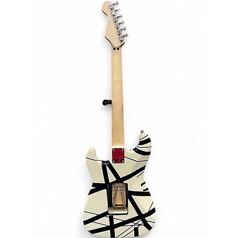 Used 2022 EVH Striped Series White with Black Stripes Solid Body Electric Guitar