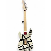 Used 2022 EVH Striped Series White with Black Stripes Solid Body Electric Guitar