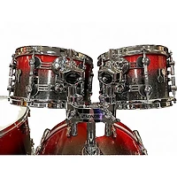 Used SONOR 4 Piece SQ2 Medium Beech Red and Grey Sparkle Drum Kit