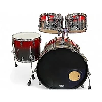 Used SONOR 4 Piece SQ2 Medium Beech Red and Grey Sparkle Drum Kit