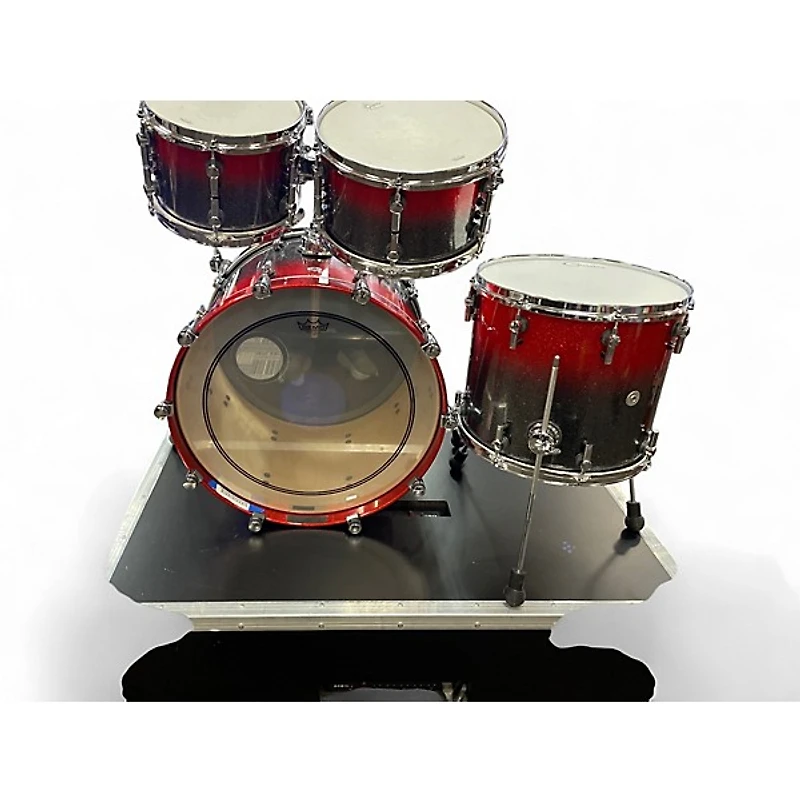 Used SONOR 4 Piece SQ2 Medium Beech Red and Grey Sparkle Drum Kit