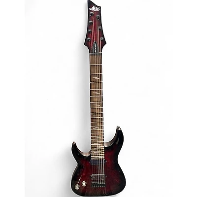 Used Schecter Guitar Research omen elite red Solid Body Electric Guitar