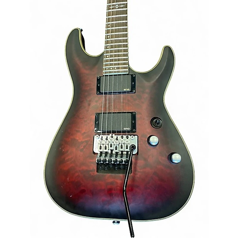 Used Schecter Guitar Research C1 Floyd Rose Platinum Crimson Red Burst Solid Body Electric Guitar