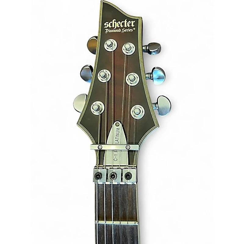 Used Schecter Guitar Research C1 Floyd Rose Platinum Crimson Red Burst Solid Body Electric Guitar