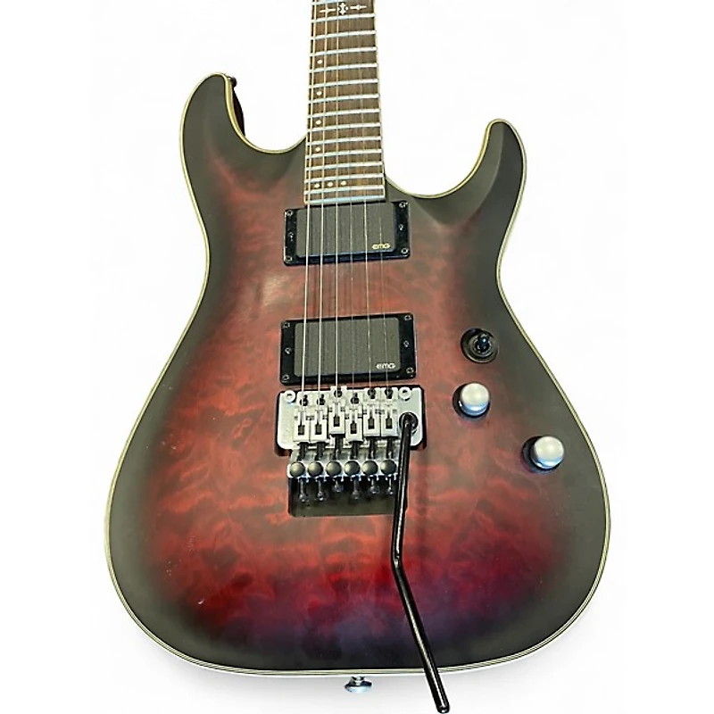 Used Schecter Guitar Research C1 Floyd Rose Platinum Crimson Red Burst Solid Body Electric Guitar
