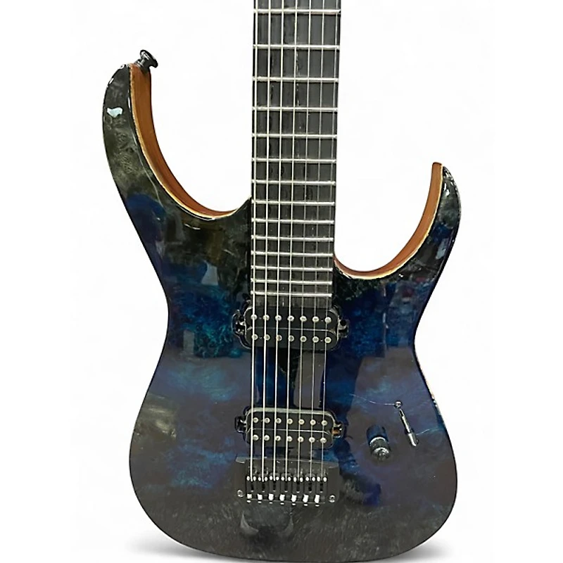 Used Dzilie 7 STRING Trans Blue Solid Body Electric Guitar