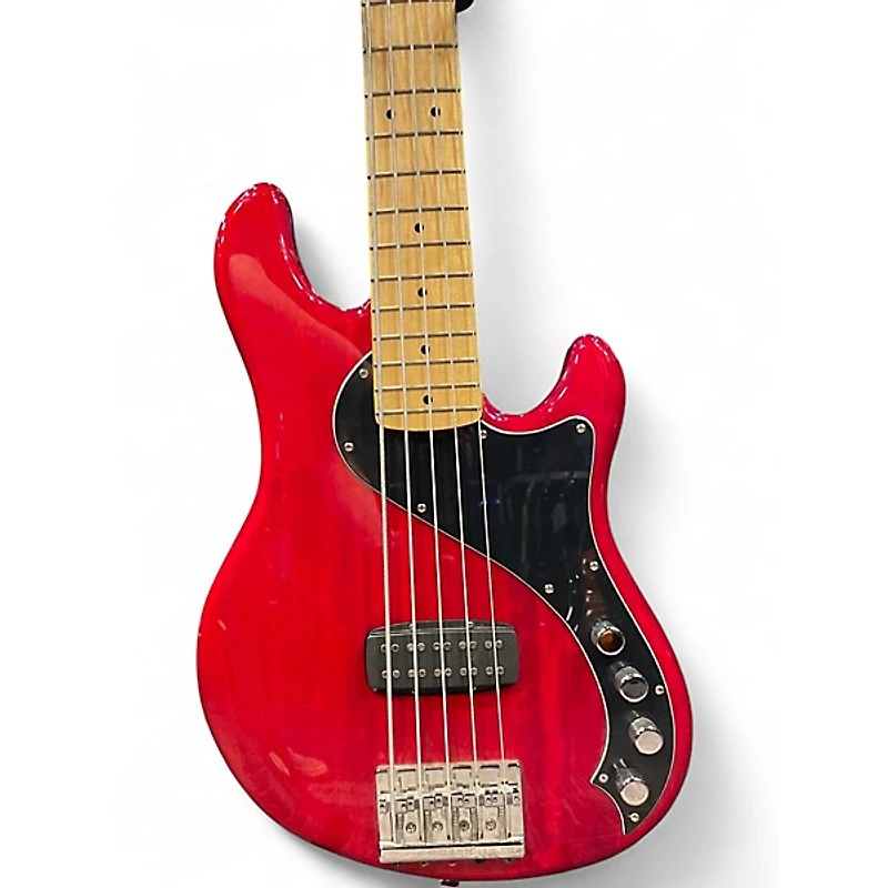 Used Squier Deluxe Dimension Bass V 5 String RED Electric Bass Guitar