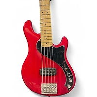 Used Squier Deluxe Dimension Bass V 5 String RED Electric Bass Guitar