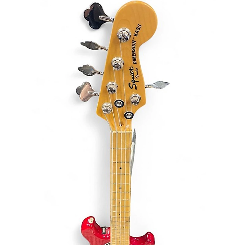 Used Squier Deluxe Dimension Bass V 5 String RED Electric Bass Guitar