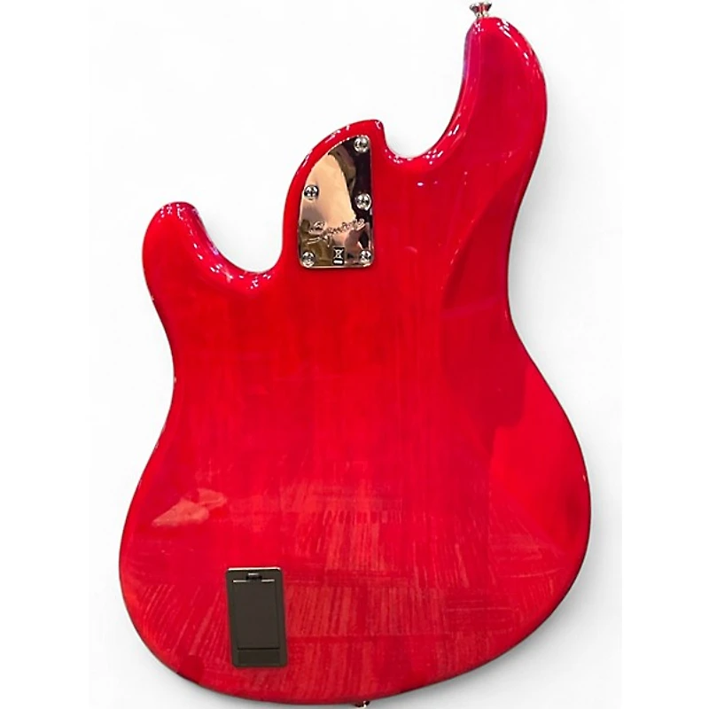Used Squier Deluxe Dimension Bass V 5 String RED Electric Bass Guitar