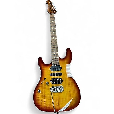 Used Harley Benton FUSION III AMBER BURST Hollow Body Electric Guitar