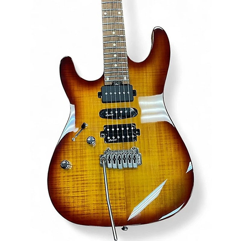 Used Harley Benton FUSION III AMBER BURST Hollow Body Electric Guitar