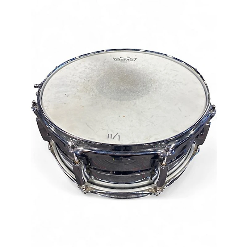 Used Pearl 13X6 Sensitone Snare CUSTOM ALLOY STEEL SILVER Drum