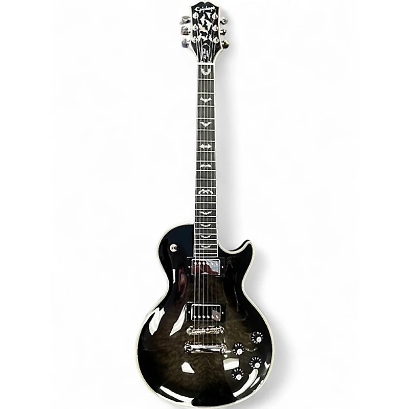 Used Epiphone Les Paul Custom Bats in Flight Transparent Ebony Burst Solid Body Electric Guitar