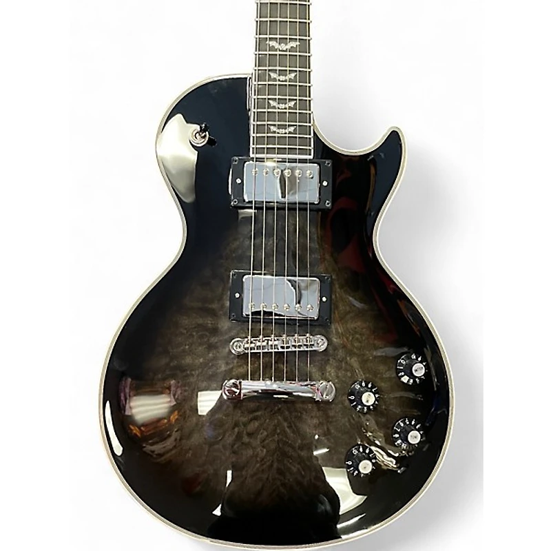 Used Epiphone Les Paul Custom Bats in Flight Transparent Ebony Burst Solid Body Electric Guitar