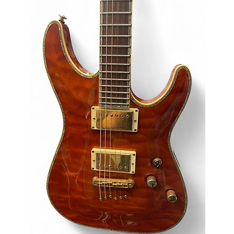 Used Schecter Guitar Research C-1 ELITE Caramel Burst Solid Body Electric Guitar