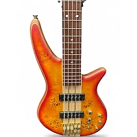 Used Jackson Pro Series Spectra Bass SB V Poplar Burl Cherry Sunburst Electric Bass Guitar