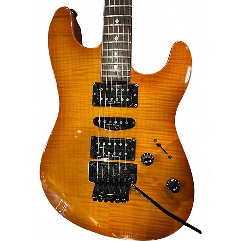 Used Schecter Guitar Research DIAMOND SERIES S-1 Trans Amber Solid Body Electric Guitar