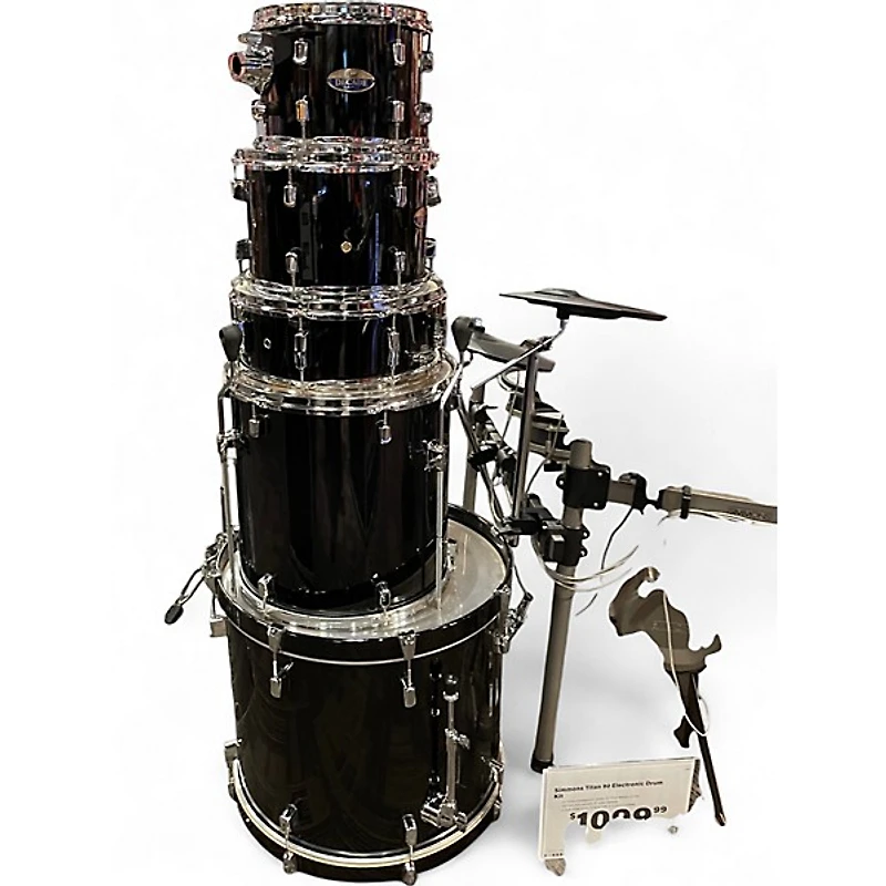 Used Pearl 5 Piece Decade Maple Black Drum Kit