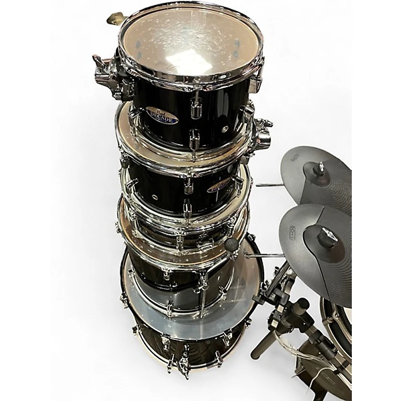 Used Pearl 5 Piece Decade Maple Black Drum Kit