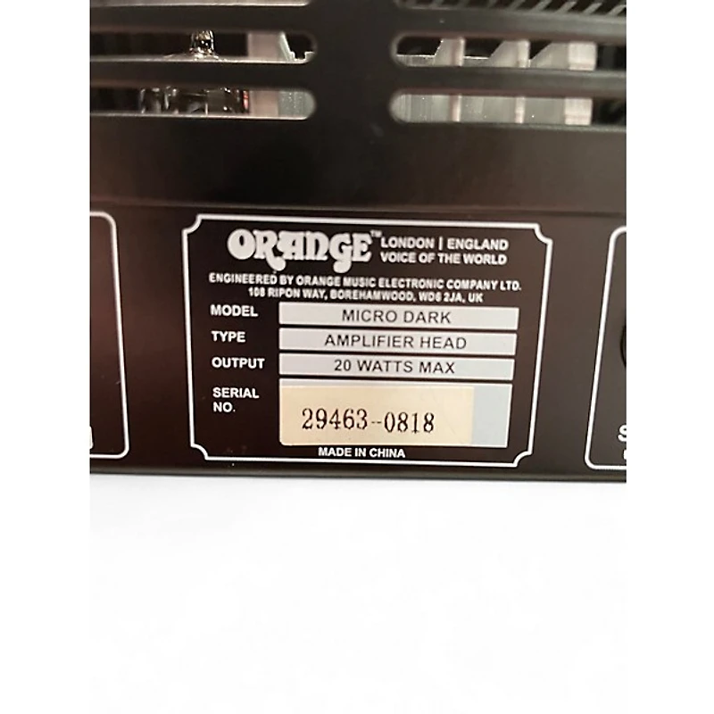 Used Orange Amplifiers Micro Dark 20W Tube Guitar Amp Head