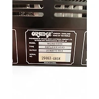 Used Orange Amplifiers Micro Dark 20W Tube Guitar Amp Head