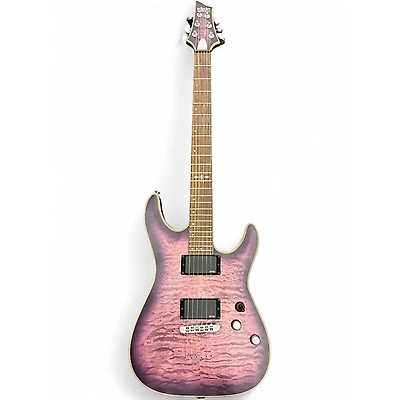 Used Schecter Guitar Research C1 Platinum Satin Purple Burst Solid Body Electric Guitar
