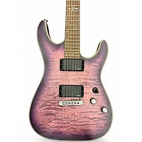 Used Schecter Guitar Research C1 Platinum Satin Purple Burst Solid Body Electric Guitar