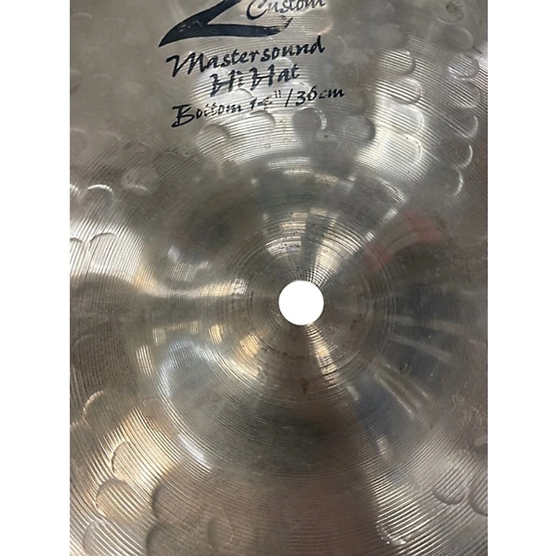 Used Zildjian 14in Z custom mastersound hi-hat top Cymbal