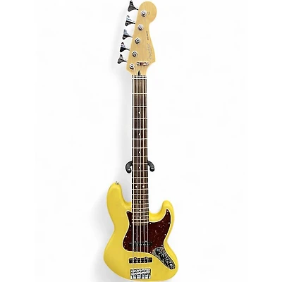 Used Fender Deluxe Active Jazz Bass V 5 String Vintage White Electric Bass Guitar
