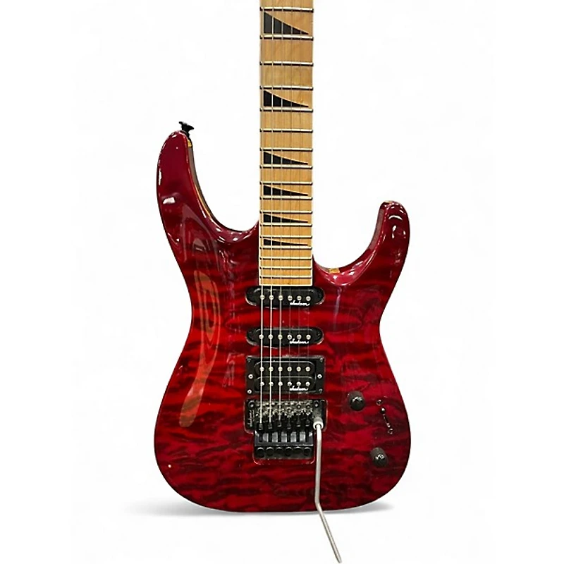 Used Jackson JS34Q Dinky Trans Red Solid Body Electric Guitar