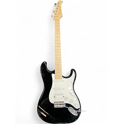 Used Xaviere Strat Style Black Solid Body Electric Guitar