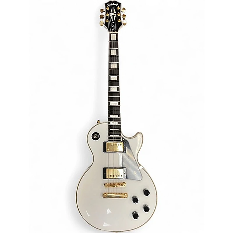Used Epiphone Les Paul Custom White Solid Body Electric Guitar