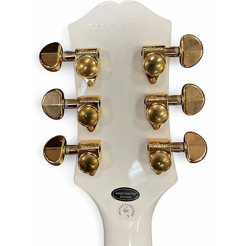Used Epiphone Les Paul Custom White Solid Body Electric Guitar