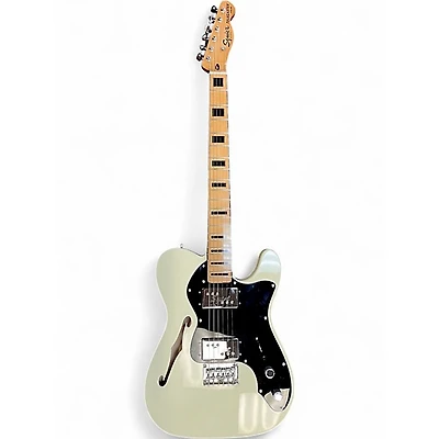 Used Squier Classic Vibe 70s Thinline Telecaster White Hollow Body Electric Guitar