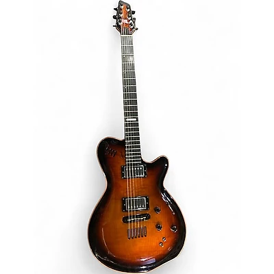Used Godin LGXT Synth Access Cognac Burst Flame Solid Body Electric Guitar