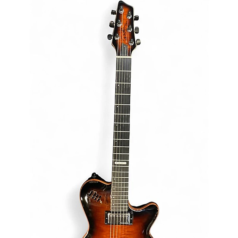 Used Godin LGXT Synth Access Cognac Burst Flame Solid Body Electric Guitar