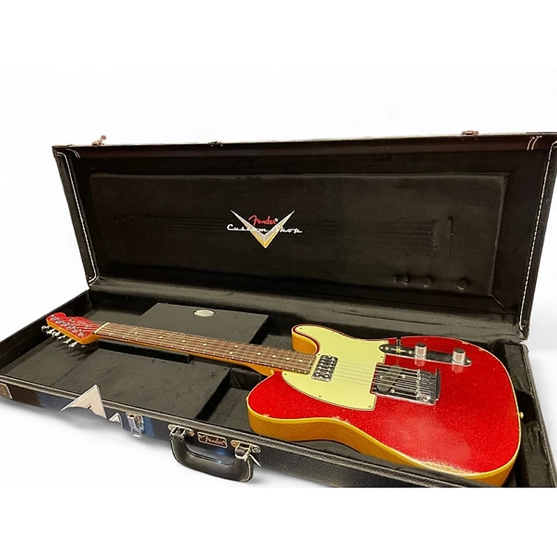 Used Fender CUSTOM SHOP DUAL STACK HS TELECASTER RED SPARKLE Solid Body Electric Guitar