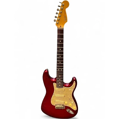 Vintage 1993 Fender Standard Stratocaster Plus Trans Crimson Red Solid Body Electric Guitar