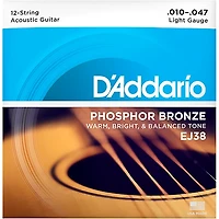 D'Addario EJ38 12-String Phosphor Bronze Light Acoustic Guitar Strings