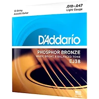 D'Addario EJ38 12-String Phosphor Bronze Light Acoustic Guitar Strings