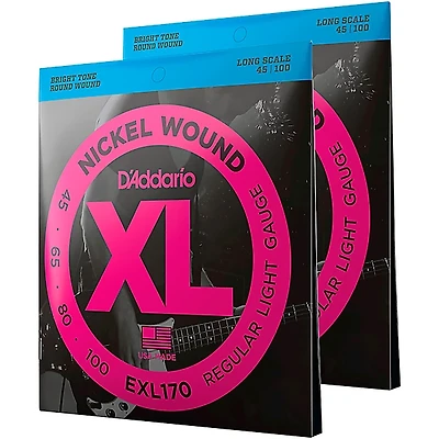 D'Addario EXL170TP Round Wound Bass Guitar Strings 2-Pack