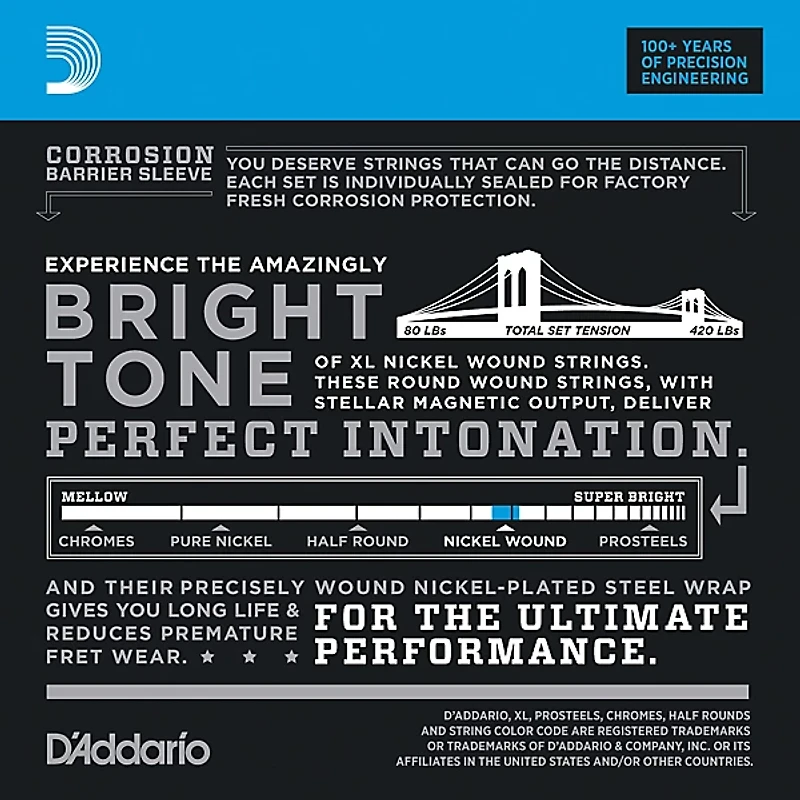 D'Addario EXL170-5TP 5-String Bass Guitar Strings 2 Sets