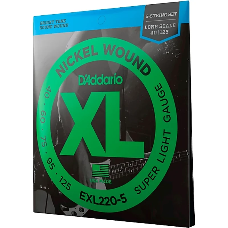 D'Addario EXL220-5 XL 5-String Bass Super Soft/Long String Set