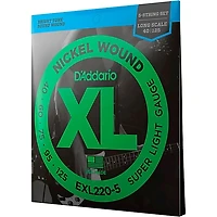 D'Addario EXL220-5 XL 5-String Bass Super Soft/Long String Set