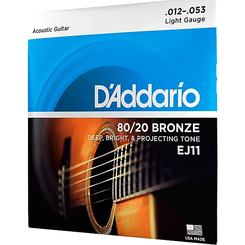 D'Addario EJ11 80/20 Bronze Light Acoustic Guitar Strings